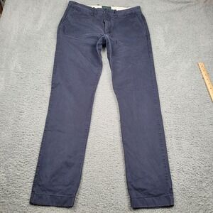 J.Crew Always Mens Slim Fit Navy‎ Blue Chino Pants Size 30x32 Cotton Oarsman